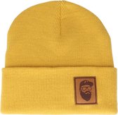 Hatstore- Cap Man Patch Mustard Beanie - Bearded Man Cap