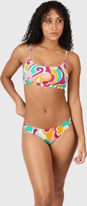 Brunotti Cruzin-Swirl Dames Bralette Bikini Set - Oranje, Roze, Groen, Wit - 36