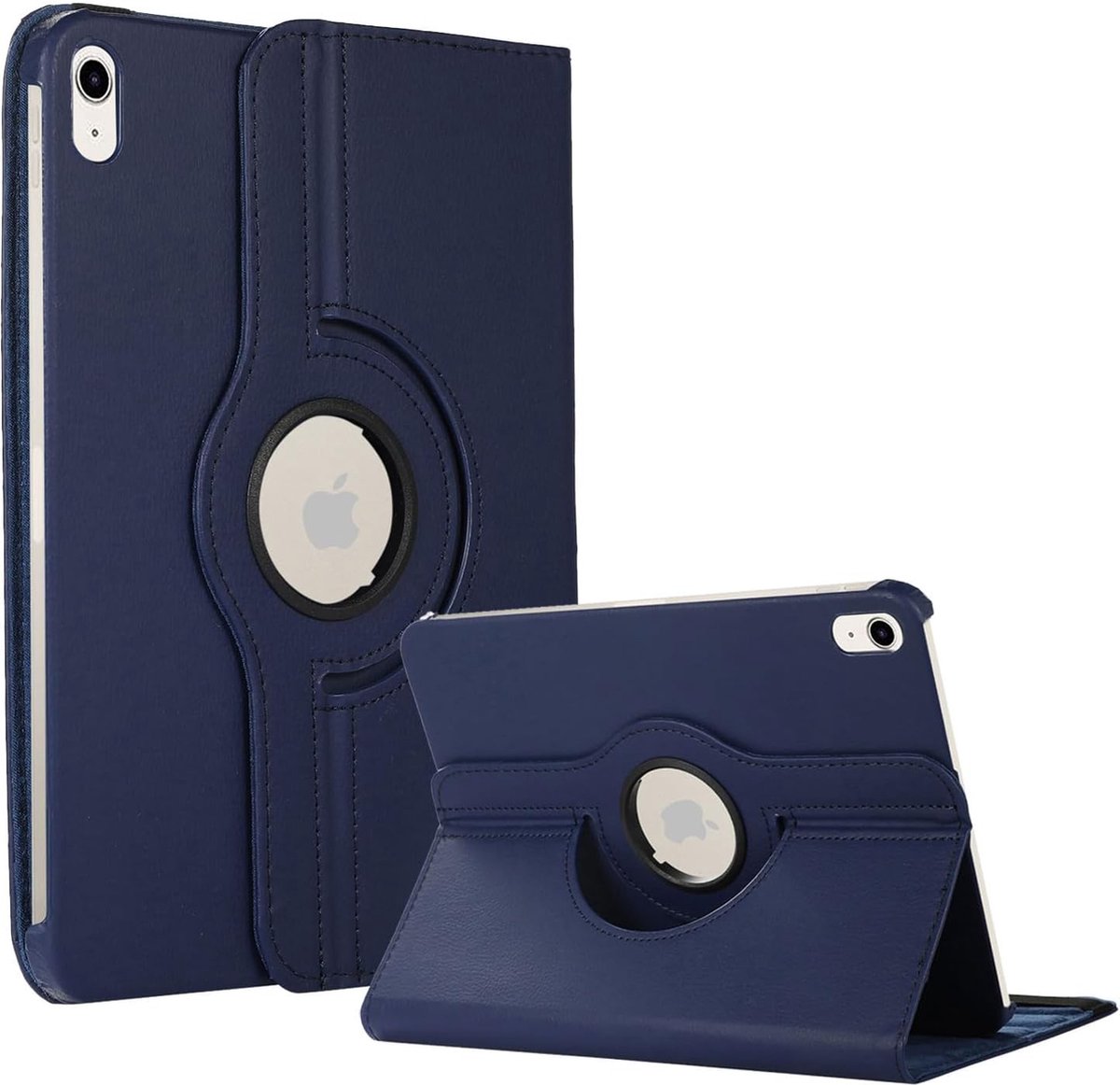 Casemania Hoes Geschikt voor Apple iPad 2022 (10.9 inch 10e Generatie - 10th Gen) Donker Blauw - Draaibare Tablet Book Cover