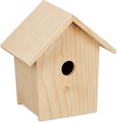 Relaxdays decoratief vogelhuisje - houten nestkastje - vogelkastje balkon - tuindecoratie