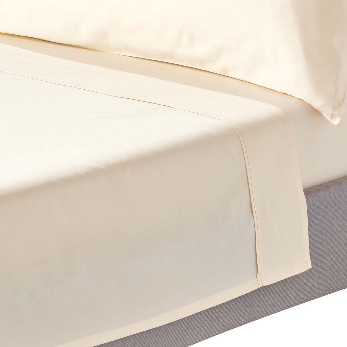 Homescapes Biologisch Laken 180x290 cm – Crème – 100% Egyptisch Katoen Satijn – Draaddichtheid 400