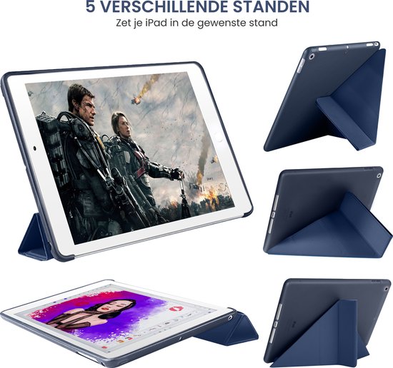 Tablet Hoes geschikt voor iPad Hoes 2018 - 6e Generatie - 9.7 inch - Smart Cover - Blauw