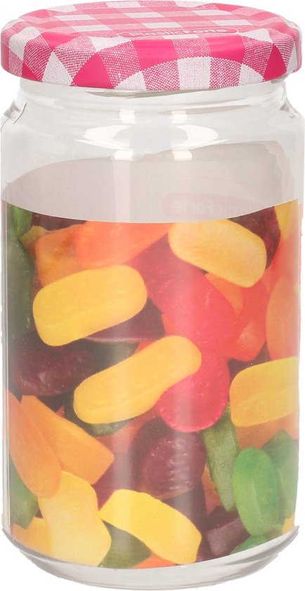 Plasticforte Weckpot/inmaakpot Classic - 450ml - kunststof - draaideksel - rood - D7 x H13 cm