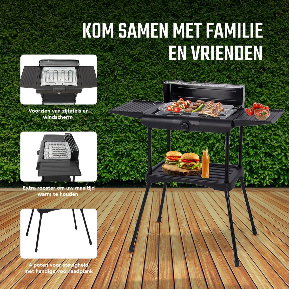 Luxe Elektrische Barbecue - BBQ - Staand model - Ook voor op de Camping - Inclusief EBOOK – foto 2