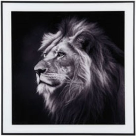 Present Time Wanddecoratie Lion - Zwart - 2x50x50cm - Modern