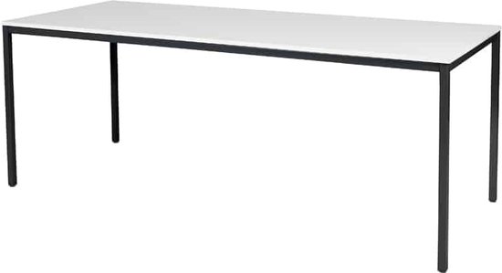 Bureautafel - Domino Basic 200x80 wit - alu frame