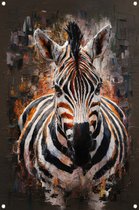 Zebra posters - Dieren tuinposter - Tuinposter Verf - Posters buiten - Tuin posters - Tuin decoratie voor buiten tuinposter 70x105 cm