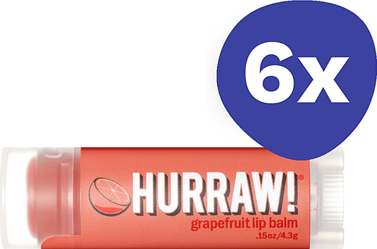 Hurraw Grapefruit Lippenbalsem (6x 4,3gr)
