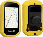 kwmobile hoes geschikt voor Bryton Rider 420 / 320 - Siliconen beschermhoes voor fietsnavigatie - mat geel