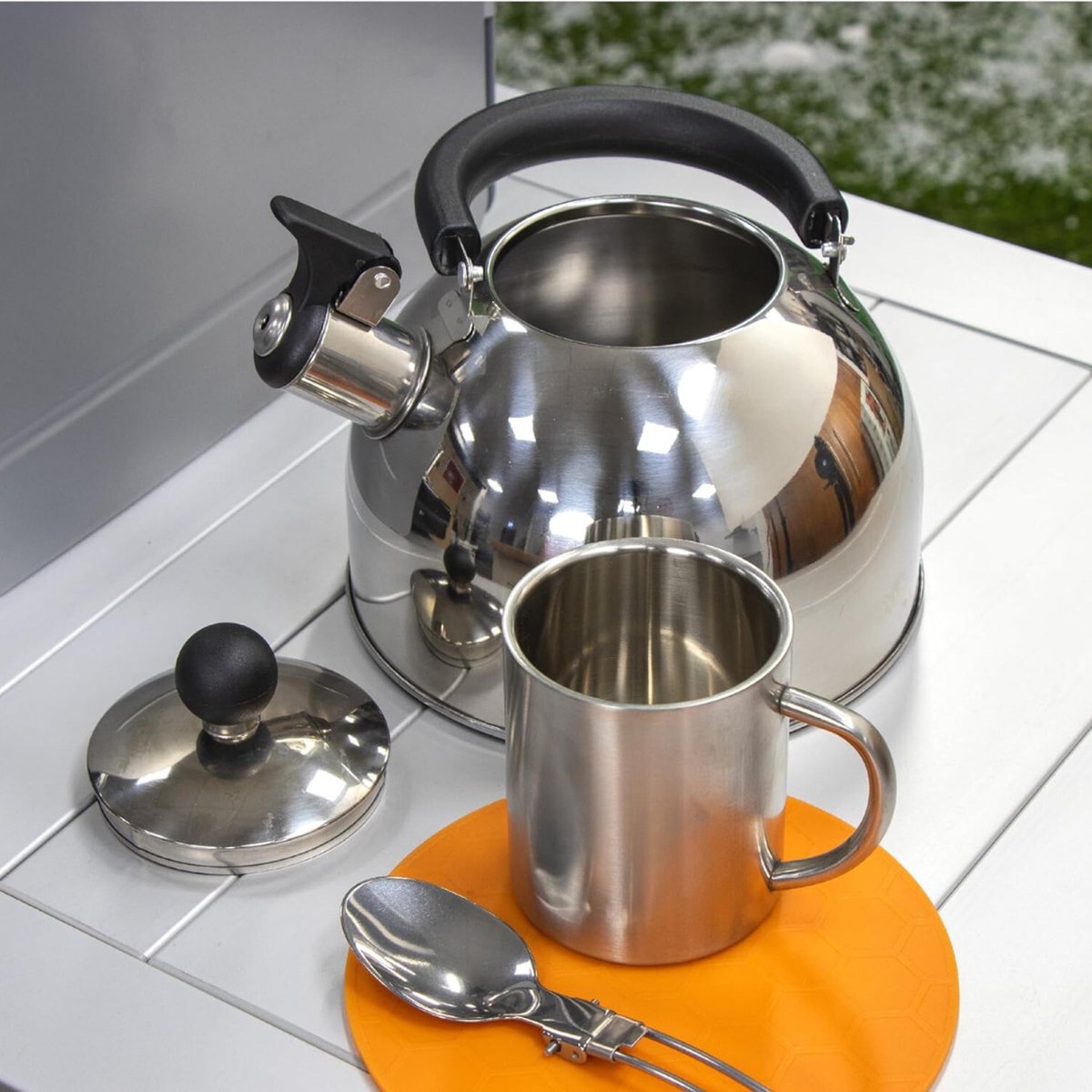 OMABETA Bouilloire sifflante Bouilloire à sifflement 2,5 l en acier OMABETA Bouilloire sifflante Bouilloire à sifflement 2,5 l en acier
