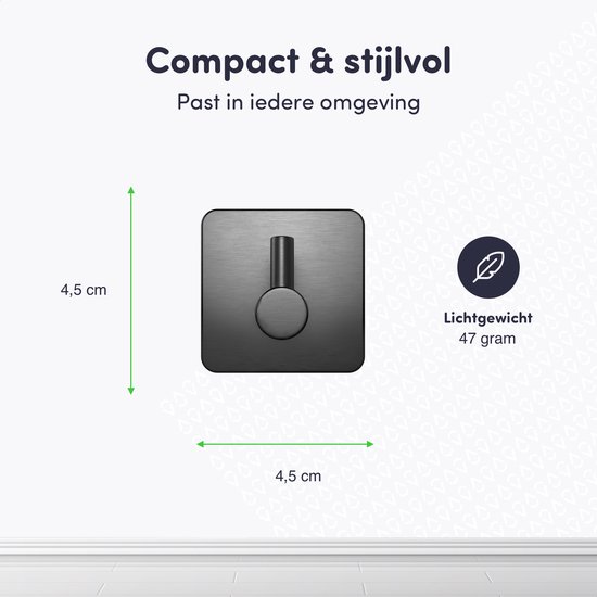 EAVY - Set de 4 Crochets porte-serviettes autocollants en acier inoxydable - Gunmetal