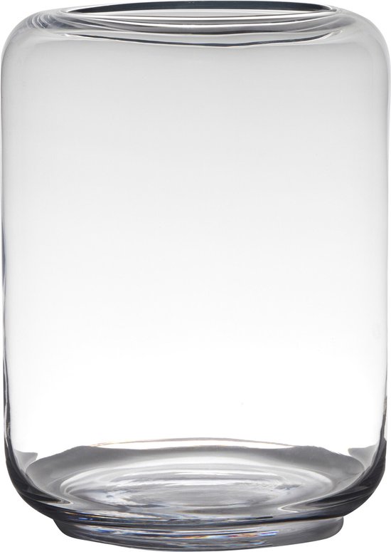 Transparante grote luxe vaas/vazen van glas 30 x 23 cm - Bloemen/boeketten vaas voor binnen gebruik