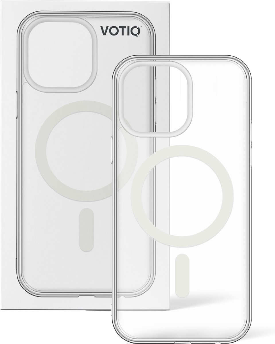 VOTIQ® Telefoonhoesje geschikt voor MagSafe - Case Magnetisch Transparant/ Doorzichtig- Apple iPhone 15 PRO MAX