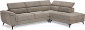 Hoekbank Rechts Beige Stof - 290x95x90cm - Zitdiepte 55cm - Giga Meubel