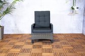 Sens-Line - Princess Luxury lounge stoel verstelbaar - Wicker - Grijs