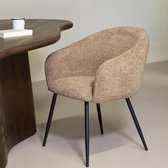 Chaise de salle à manger Tissu Taupe - 63x63x81cm - Meau - Giga Meubel
