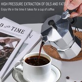 koffiezetapparaat- draagbare cafetière met drievoudige filters- hittebestendig glas met roestvrijstalen 100 Milliliter