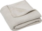 Jollein Crib Blanket Basic Knit 100x150cm - Nougat/ Coral Fleece