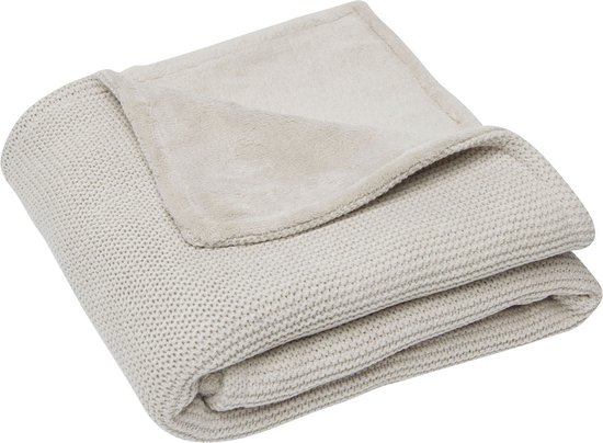 Jollein Baby Deken Ledikant 100x150cm Basic Knit - Nougat/Fleece