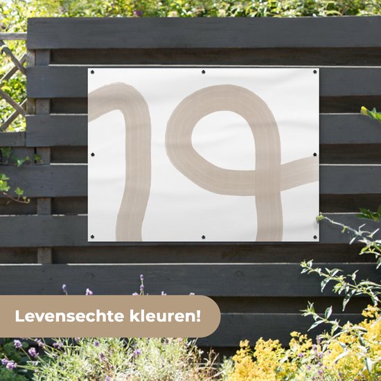 Tuinposter 120x90 cm - Tuindecoratie Abstract - Pastel - Design - Poster voor in de tuin - Buiten decoratie - Schutting tuinschilderij - Tuindoek muurdecoratie - Wanddecoratie balkondoek