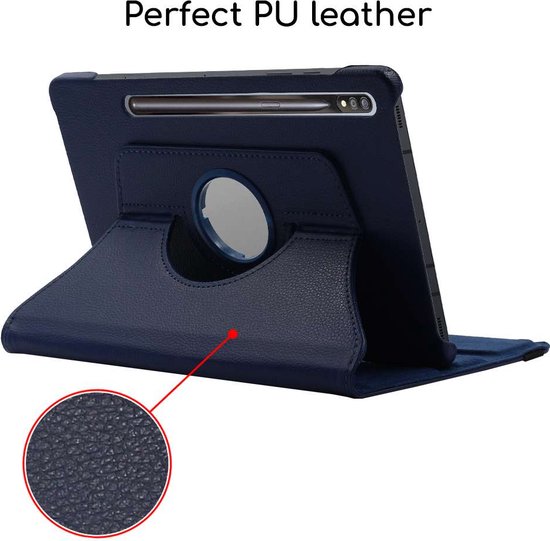 ebestStar - Coque compatible avec Samsung Galaxy Tab S7+ SM-T970, Etui Rotatif 360, Housse Protection PU Cuir, Bleu Foncé + Verre Trempé