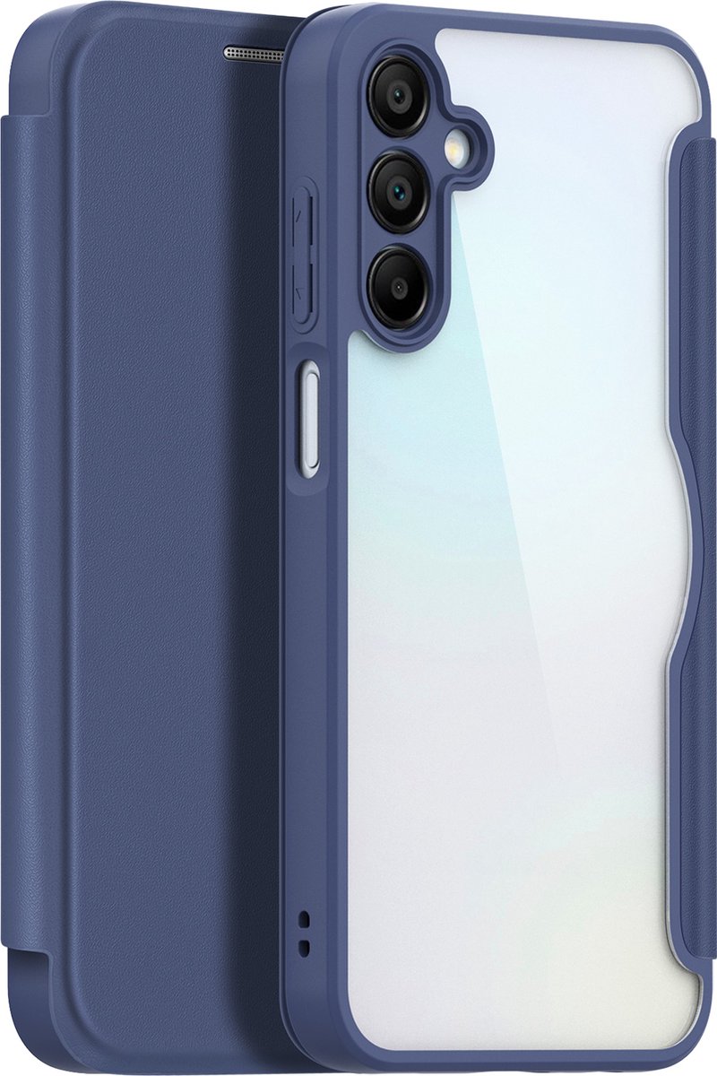 Dux Ducis - Telefoon Hoesje geschikt voor de Samsung Galaxy A15 - Skin x - Book Case - Ruimte voor pasjes - Donkerblauw