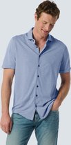 No Excess Mannen Jersey Overhemd Met Melange Textuur - Tijdloze Stijl Voor Elke Gelegenheid Kobalt XXXL