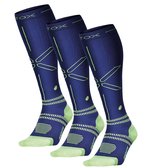 STOX Energy Socks - 3 Pack Sportsokken voor Mannen - Premium Compressiesokken - Kleur: Donkerblauw/Geel - Maat: Large - 3 Paar - Voordeel - Mt 43-47