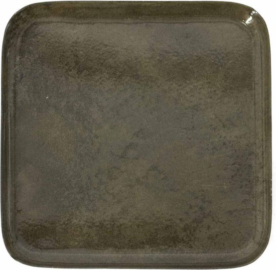 HomeBound by KY | Metalen dienblad vierkant olive | 21,5x21,5x1cm | dienblad metaal olijf vierkant