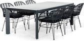 LUX outdoor living Cortona Grey/Napels dining tuinset 7-delig | polywood + wicker | 220cm | 6 personen