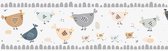 Dieren patroon behang Profhome 403727-GU zelfklevende behangrand licht gestructureerd met dieren patroon mat grijs wit crèmewit bruin 0,75 m2