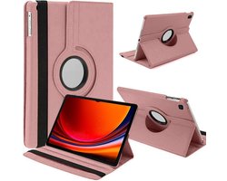 Book Cover Geschikt voor: Samsung Galaxy Tab A9 8.7 inch 2023 & Tab A11 (Model: SM-X110 / SM-X115 / SM-X117) Draaibaar Hoesje - Multi stand Case - Rosegoud