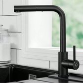 CECIPA Hoge druk keukenkraan, keukenmengkraan met enkele functie, keukenmengkraan 360° draaibaar, keukenmengkraan L-vormig