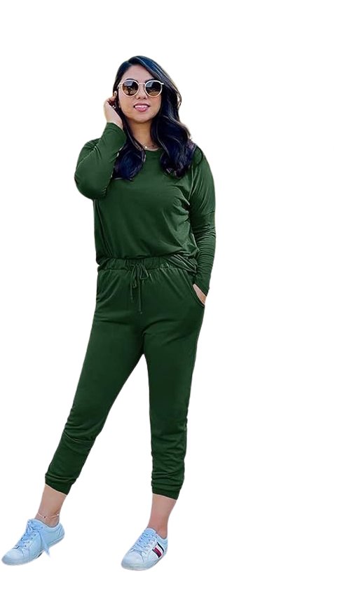 Foto: Stijlvolle dames huispak tracksuit joggingspak 2 delig home wear trainingspak sport kleding groen xl