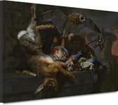 Jachtstilleven met haas en uil - Pieter Boel schilderijen - Stilleven wanddecoratie - Schilderij op canvas Oude meesters - Modern schilderij - Canvas schilderij - Kunstwerk 90x60 cm