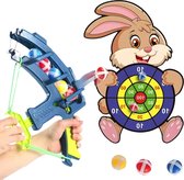 FEMUR Boogschiet-set - Boogschieten voor Kinderen - Kinderspeelgoed - Spelend Leren - Pijl en Boog Speelgoed - Montessori - Inclusief Boog, Doel en Balletjes - Konijn