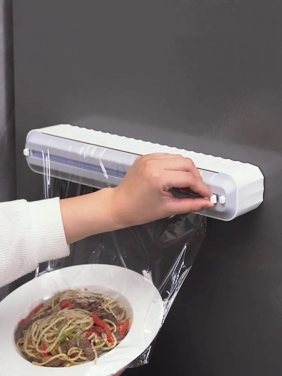 Repus - Universele Magnetische Foliehouder - Folie Snijder - Folie Dispenser - Aluminiumfolie houder - Vershoudfolie - Keukenfolie - Magneet - Keuken - Koelkast - Zwart