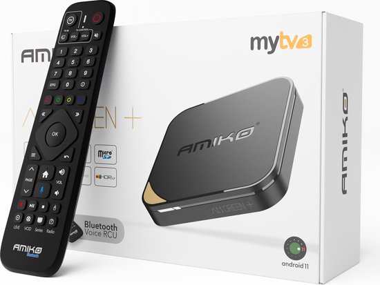 Amiko A11 Green+ 4K UHD Media Streaming Box - 2GB RAM - 16GB opslag ...