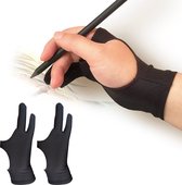 MMOBIEL Digitale Tekenhandschoen – Kunstenaarshandschoen voor Tablet Tekenen etc. – 3-Laags Palm Rejection – Tweevingerige Tekenhandschoen voor Rechter- en Linkerhand – 2 Stuks - Maat Medium – Model B