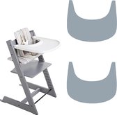 Chaise haute en Siliconen , 2 pièces, chaise haute en silicone, set de table, bébé et enfants, lavable, antidérapant et résistant à la température, pour chaise haute Stokke Tripp Trapp, plateau