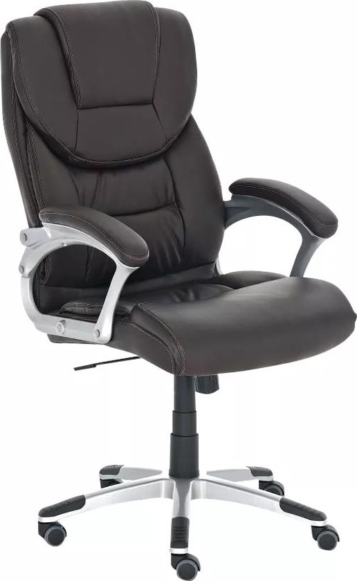 In And OutdoorMatch Premium bureaustoel Coty - Zwart - Op wieltjes - imitatieleer - Ergonomische bureaustoel - In hoogte verstelbaar - Voor volwassenen