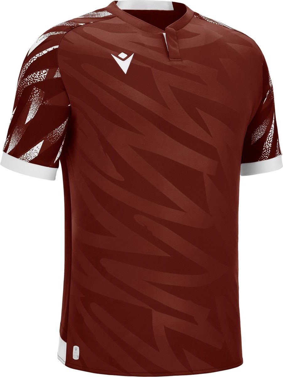 Macron Themis Eco Shirt Korte Mouw Heren - Bordeaux / Wit | Maat: XL