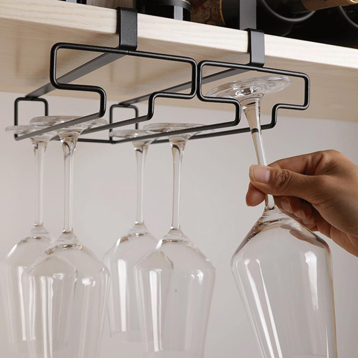 4x Wijnglashouders Onder Kast – Hangend, Geen Boren