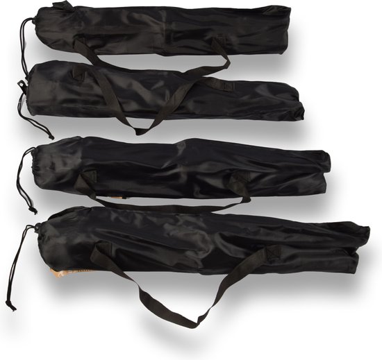 Discountershop Set van 4 Opvouwbare Vouwkrukjes met Tas - Zwart - 56cm x 33cm x 42cm - Staal & Polyester - Draagbaar - Ideaal voor Kamperen, Vissen en Meer van Discountershop — afbeelding 3