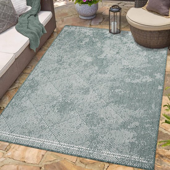 Muratap Duo Buitenkleed - Dubbelzijdig - Groen - 200x290 CM - Vloerkleed voor Binnen en Buiten - Laagpolig