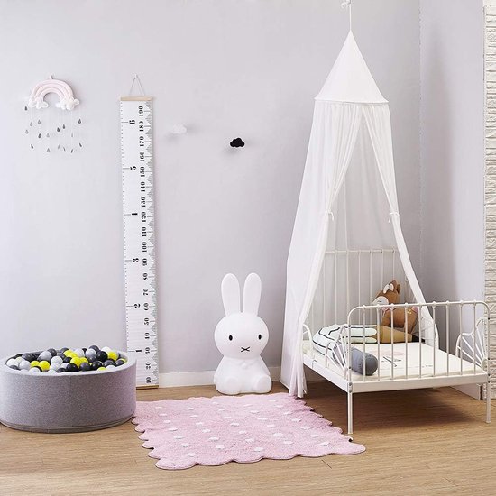 Bedhemel voor kinderen, chiffon klamboe, baby binnen buiten leestent, bed- en slaapkamerdecoratie (wit)