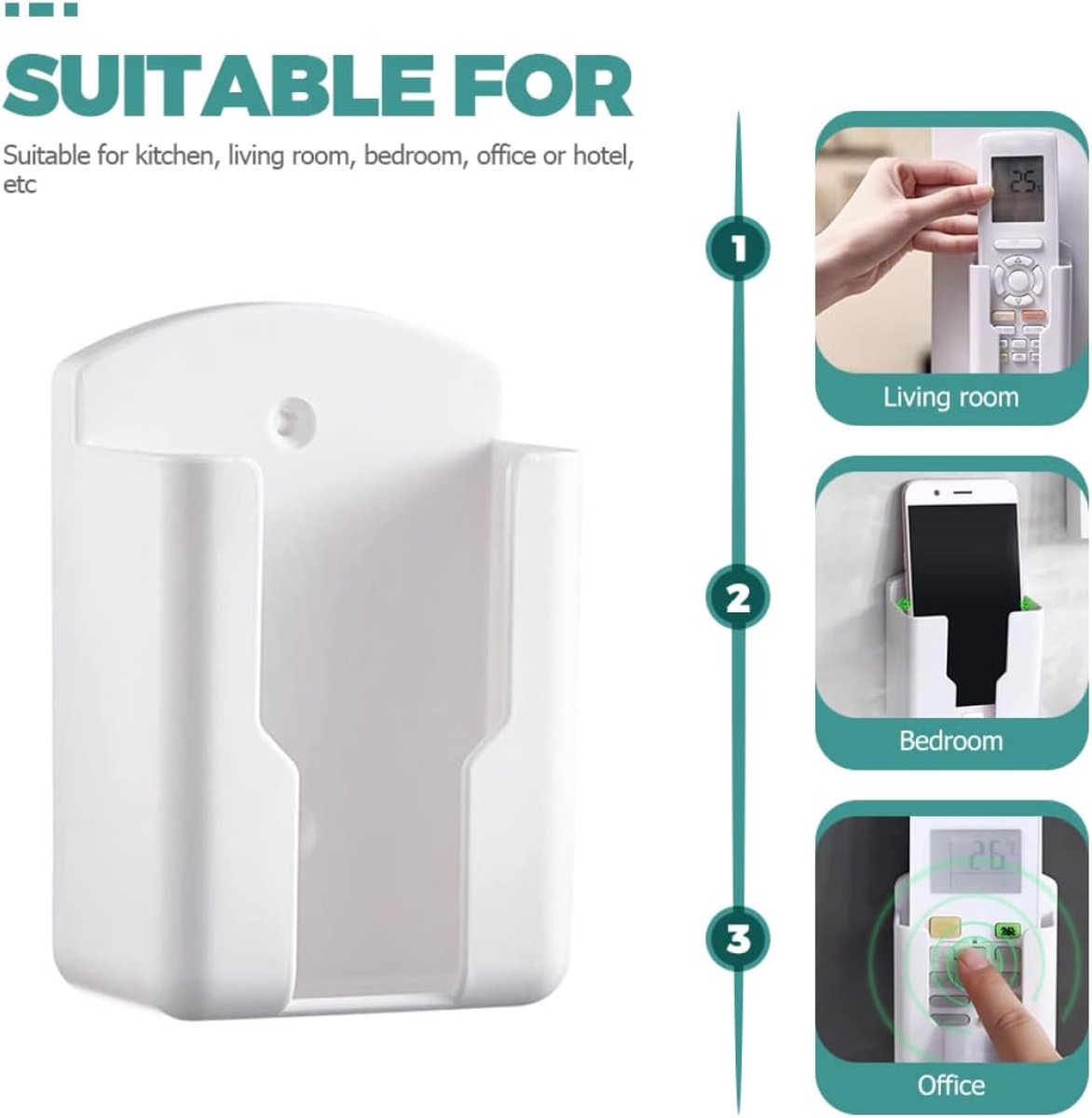 4 Stuk Muur Mount Afstandsbediening Muur Mount Afstandsbediening Houder Zelfklevende Afstandsbediening Opbergdoos Muur Mount Mobiele Telefoon Houder 4 Kleuren