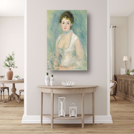 Portrait de Mme Henriot - Tableau Pierre-Auguste Renoir - Décoration murale Femme - Tableau toile Portrait - Décoration murale chambre d'enfant - Tableau toile salon - Accessoires chambre 75x100 cm