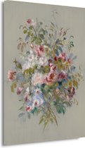 Bouquet de roses - Portrait de Pierre-Auguste Renoir - Décoration murale Fleurs - Tableaux sur toile Nature - Décoration murale industrielle - Décoration murale - Art 40x60 cm