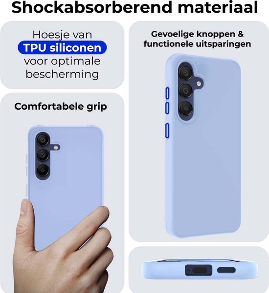 Coque Compatible avec Samsung A15 Coque Siliconen Case Cover - Coque Compatible avec Samsung Galaxy A15 Case Cover Case - Bleu Clair